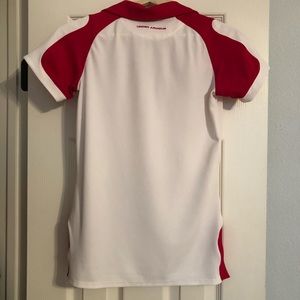 ESPN Golf Under Armour White and Pink Zip Polo